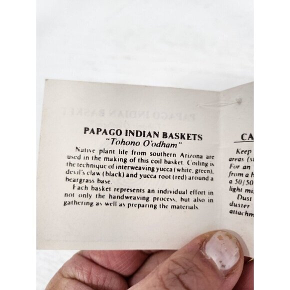 VTG 1971 Tohono O'Odham Papagon Indian Basket Shallow Tray Basket Bowl Handmade - Picture 7 of 10